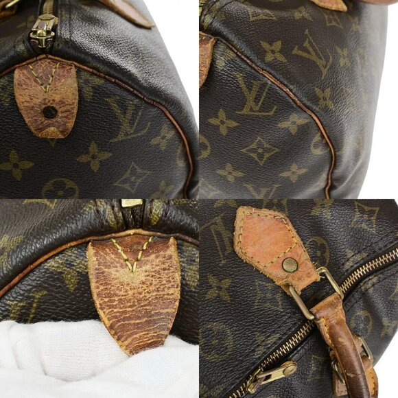 LOUIS VUITTON Speedy 30 Travel Hand Bag Monogram Leather Brown - Picture 11 of 16